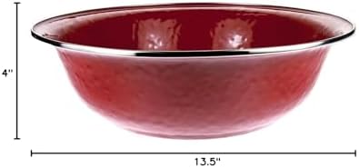 Golden Rabbit Enamelware Serving Basin, 4 quart, Solid Red Textured - Image 4
