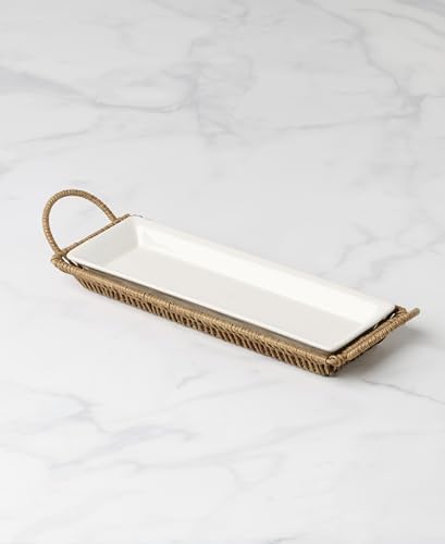 Oneida Willow and White Stoneware Serving Tray with Server - Image 4