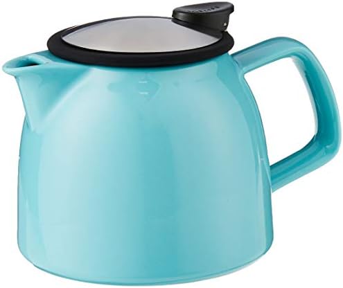 FORLIFE Bell Ceramic Teapot with Basket Infuser 26-Ounce/770ml, Turquoise - Image 2