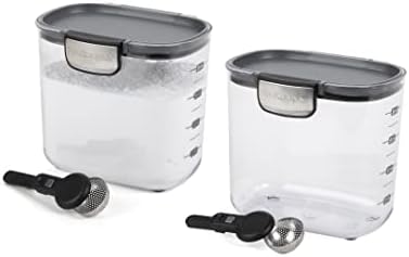 Progressive International ProKeeper+ Clear Plastic Airtight Food Baker's Kitchen Storage Organization Container Canister Set with Magnetic Accessories, 2- Piece Set (Powdered Sugar 1.4-Quart) by ProgressiveInternational