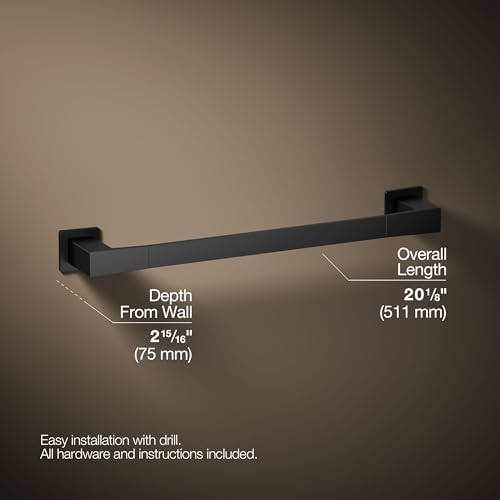 Kohler 26633-BL Honesty® 18" Towel bar, Matte Black - Image 4