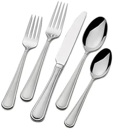 Mikasa, Virtuoso Frost Flatware Service for 12, 65 Piece Set, 18/10 Stainless Steel, Silverware Set with Serving Utensils by Mikasa