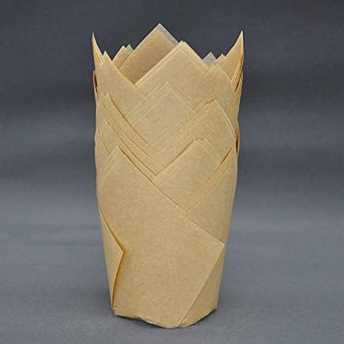 QLSmypkg Large Greaseproof paper Wrappers Muffin Baking cupcake cups liners, 2-1/4" x 4" Natural,Brown,White 3 colours in a box Tulip Baking Cups Holders 125 pcs (Large) (125, Multi 3) - Image 6