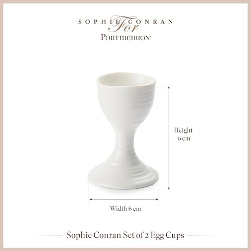 Portmeirion Sophie Conran Egg Cups - Set of 2, Fine Porcelain Breakfast Egg Holders for Soft & Hard Boiled Eggs - 3.5 Inch Serveware, Durable, Dishwasher & Microwave Safe - Image 6