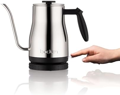 Bodum 34oz Bistro Gooseneck Electric Water Kettle, Pour Over Coffee & Tea, Polished Stainless Steel - Image 2