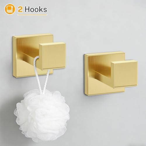 5 Pieces Brushed Gold Towel Bar Set Bathroom Hardware Accessories Set Stainless Steel Wall Mounted,23.6 Inch Towel Rack Set - Image 5