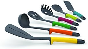 Joseph Joseph Carousel Nylon Kitchen Utensil Tool and Gadget Set with Rotating Storage Stand, 6-Piece Non Stick Tools with Ergonomic Handles, Multicolor - Image 3