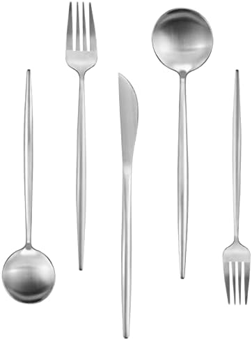 40-Piece Stainless Steel Flatware Set - 8-Piece Service, Satin Finished & Dishwasher Safe by IBIILII+JEFF