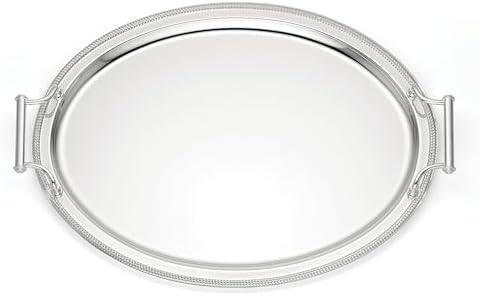 Reed & Barton Oval Silverplate Serving Tray with Handles, 17-inch by ReedBarton