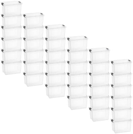 Superio 1.4 Quart Mini Clear Plastic Storage Container with Lid, Stackable Small Organizer Box for Crayons, Art Supplies, Beads, Sewing, Stationery & Food Storage, 36 Pack by Superio