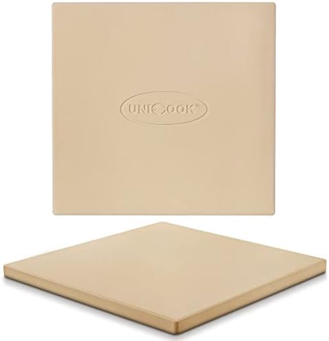 Unicook 12"x12" Square Pizza Stone for Oven Grill, Cordierite Baking Stone by UNICOOK