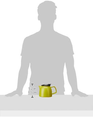 FORLIFE Bell Ceramic Teapot with Basket Infuser, 26-Ounce/770ml, Lime - Image 5