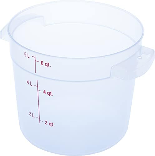 Carlisle FoodService Products Storplus Round Food Storage Container with Stackable Design for Catering, Buffets, Restaurants, Polypropylene (Pp), 6 Quart, Clear by CarlisleFoodServiceProducts