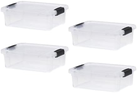 Superio 4.5 Quart Clear Plastic Storage Containers with Lids, Stackable Organizer Bins, BPA-Free Storage Boxes for Home, Office, Dorm & Classroom, 4 Pack by Superio