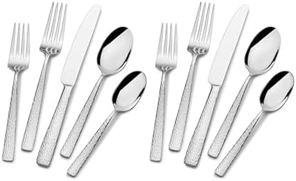 Mikasa, Oliver Gleam Flatware Service for 12, 65 Piece Set, 18/10 Stainless Steel, Silverware Set with Serving Utensils (Pack of 2) by Mikasa