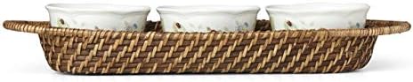 Lenox Butterfly Meadow Rattan Hors D'Oeuvres with Bowls, 2.30 LB, Multi - Image 2