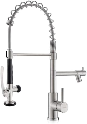 WEWE Pull-Down Kitchen Faucet, Pot Filler, Brushed Nickel, Bar Sinks by WEWE