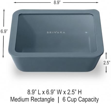 Glass Food Storage Container & Lid, 6-Cup Rectangle, Dusk - Image 2