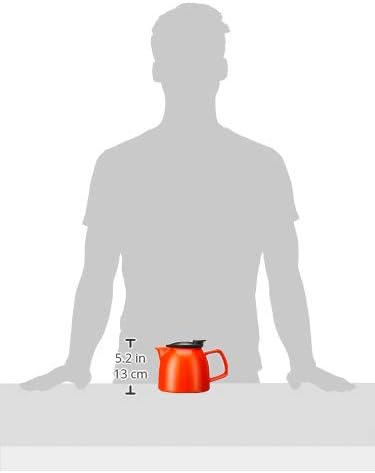 FORLIFE Bell Ceramic Teapot with Basket Infuser, 26-Ounce/770ml, Carrot - Image 5