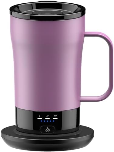 Self-Heating Coffee Mug, 14oz Heated Coffee Mug - Rechargeable Temperature Control Coffee Mug Keep Coffee Hot, Smart Mug Great Gift for Coffee Lovers & Slow Sippers by PUSEE