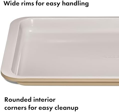 OXO Good Grips Non-Stick Pro Ceramic Coated Metal Bakeware Jelly Roll Pan – Biscuit - Image 5