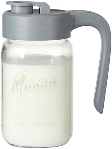 Mason Jar Pitcher, 32 oz (1 quart), Glass Pitcher with Lid by spreccio
