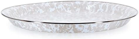 Golden Rabbit Enamelware Medium Tray, 15.5 inch, Taupe Swirl - Image 2
