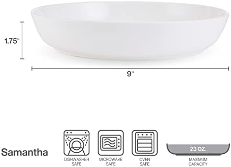 Mikasa Samantha Bone China Lightweight Chip Resistant Set of 4 Pasta Bowls Set, 9 Inch - Image 4