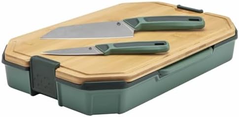 Gerber Gear ComplEAT Cutting Board Set - Cutting Board Kit with Polypropylene & Bamboo Cutting Boards - Features Paring Knife & Chef's Knife in Nesting Design by Gerber