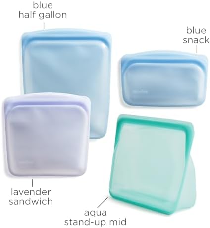 Stasher Premium Reusable Silicone Food Storage Bags, 4-Pack, Multicolor - Image 5