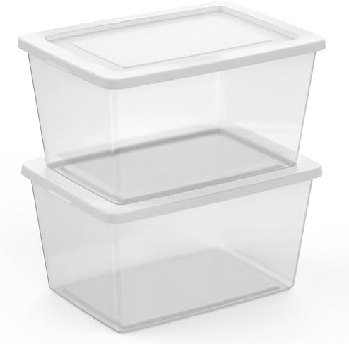 Sterilite Clear Storage Box Stackable Tote, 58 Quart, 12-Pack - Image 6