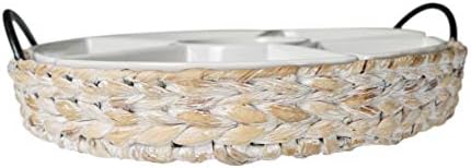 Ceramic Serving Trays, RANDEFURN Serving Platters with 6 Removable Dishes, Serving Tray for Parties, Food Tray 15.5 x 15.5 Inches, Perfect for or Chips,Whitewash - Image 5