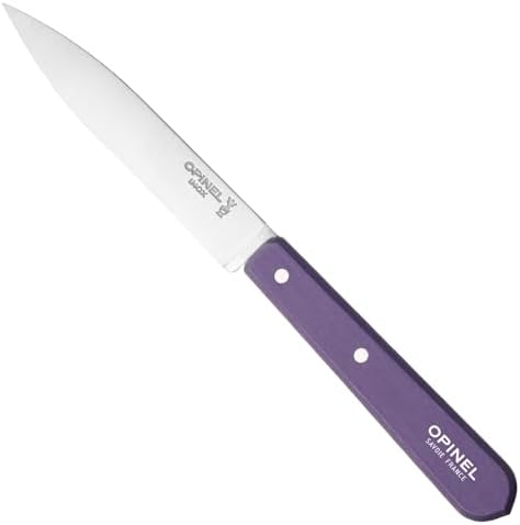 OPINEL Les Essentials - Small Kitchen 4 Piece Knife Set - Paring, Serrated, Peeler, Vegetable Knife, Corrosion Resistant High Carbon Steel, Made in France (Art Deco) - Image 4
