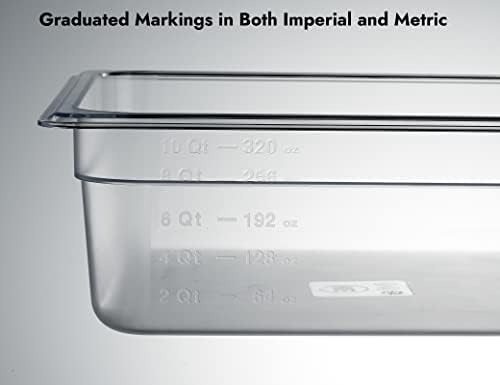 CURTA 6-Pack Full Size 4" Deep NSF Polycarbonate Food Pans | Dishwasher & Freezer Safe Clear Container for Prep Tables, Buffet, Salad Bar, Commercial & Home Kitchen - Image 4