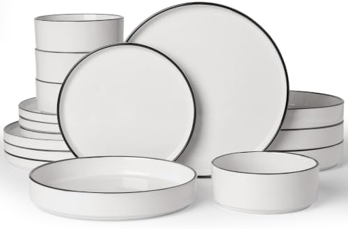 Famiware Nebula 16-Piece Stoneware Dinnerware Set with Pasta Bowls by Famiware