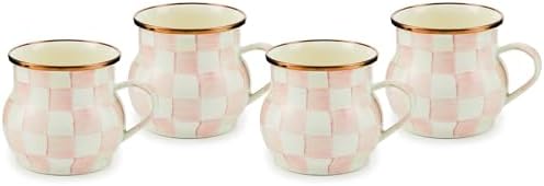MACKENZIE-CHILDS Enamel Mug Set, Pink-and-White Rosy Check by Unknown
