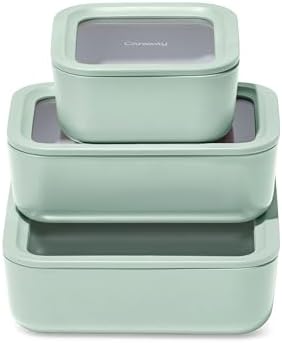 Caraway 3-Piece Glass Food Storage Container Set by Unknown