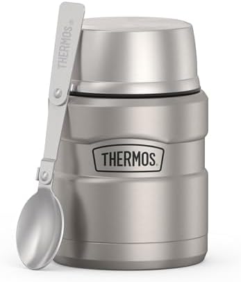 THERMOS Stainless King Food Jar with Spoon, 16oz, Matte Steel by Thermos