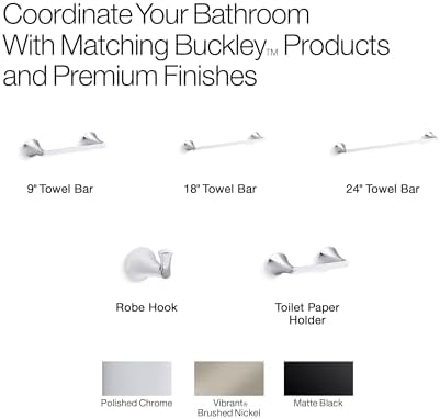 Kohler 35930-CP Buckley™ 9" towel bar, Polished Chrome - Image 5