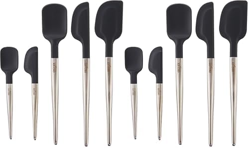All-Clad Specialty Silicone Kitchen Gadgets 5 Piece Set, Spatulas Tools, Hacks Black (Pack of 2) by Unknown
