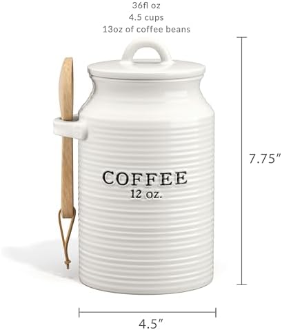 Barnyard Designs Ceramic Coffee Canister for Kitchen Counter (Coffee) - Image 4