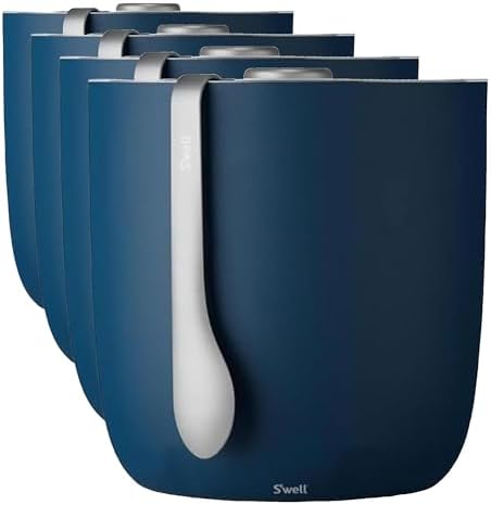 S'well Ice Bucket with Tongs, 68oz, Azurite (Pack of 4) by Swell