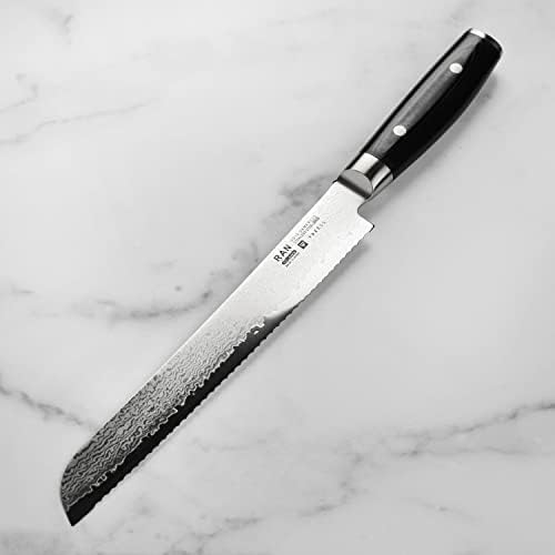 Yaxell Ran Plus 9" Bread Knife - Made in Japan - 67 Layers VG10 Damascus - Image 2