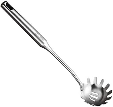 Spaghetti Spoon,304 Stainless Steel Pasta Spoon,Silver/13.8Inch by GXONEHomeKitchen