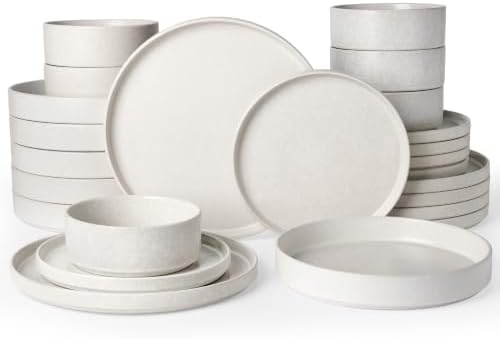 Famiware Nebula 24-Piece Stoneware Dinnerware Set with Pasta Bowls by Famiware