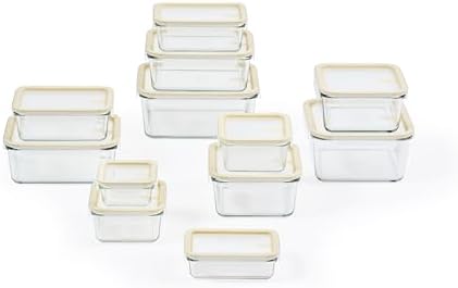 Glasslock Sens 24Pcs Glass Food Storage Set – Airtight & Leakproof, 8 Different Sizes, Anti Slip Lid, Microwave & Oven Safe, Meal prep, Lunch Box, Nestable & Stackable, Pantry Storage - Image 5