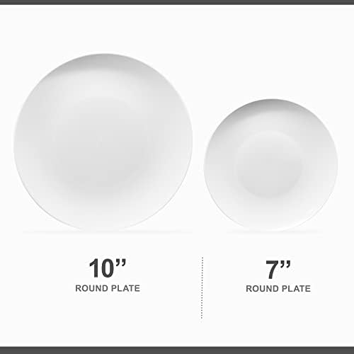 PLASTICPRO White Plastic Design Party Plates Premium heavyweight Elegant 128 - Image 5