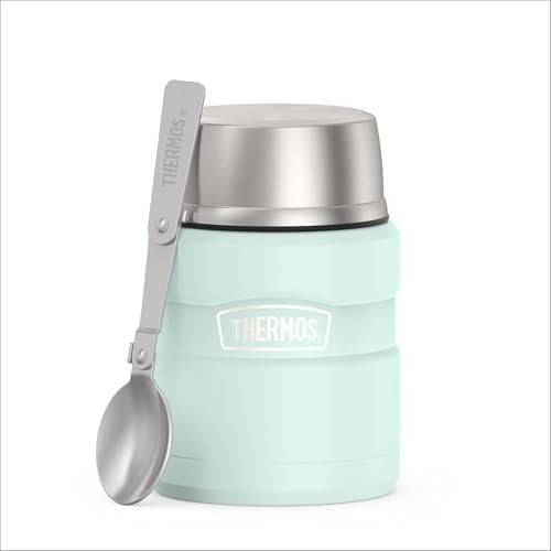 THERMOS Stainless King Food Jar with Spoon, 16oz, Matte Light Blue by Thermos