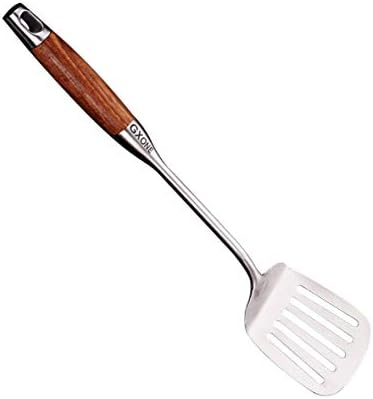 Slotted Turner/Spatula,for Skillet Grilling Cooking,Wooden Handle by GXONEHomeKitchen