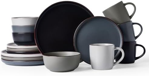 Famiware Mercury 16-Piece Dinnerware Set with Mugs, Multi-color by Famiware
